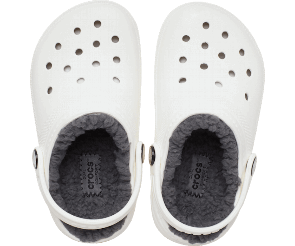 Crocs Toddler Classic Zoccoli Foderati Bianco-grigio